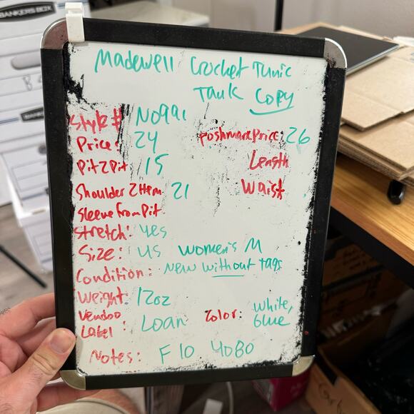 Madewell Crochet Knit Crew Neck 100% Cotton Sweater Tunic Top US Women's M New - Picture 6 of 6